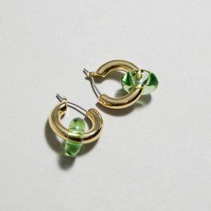 Vibrant Stone Hoop Earrings